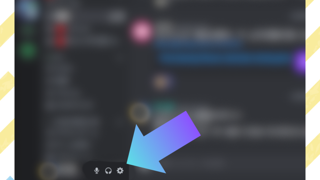 discordを開いて画面左下の歯車「ユーザー設定」をクリック