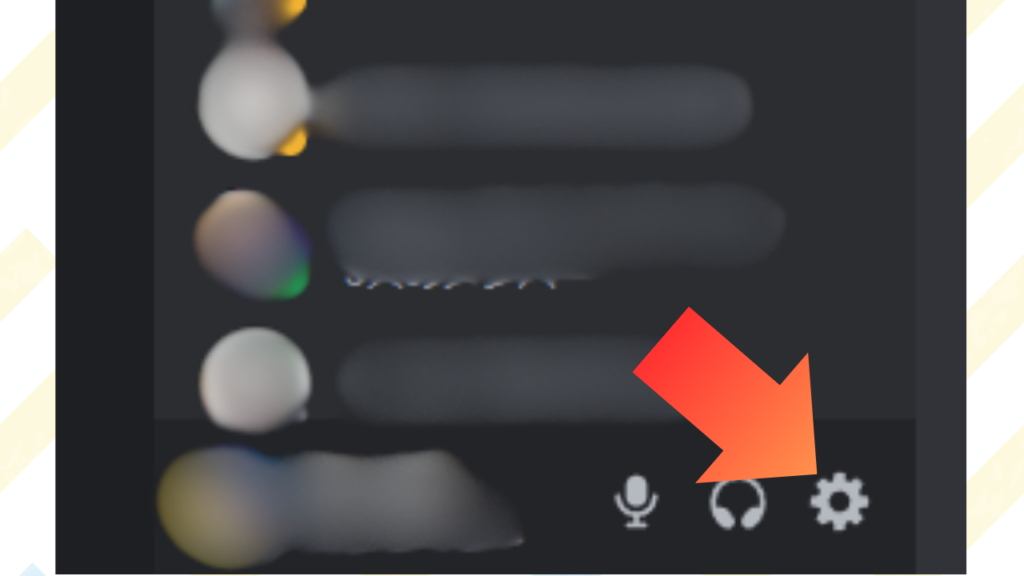 discordアプリを開いて、左下の歯車マークをクリック